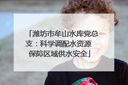 潍坊市牟山水库党总支：科学调配水资源 保障区域供水安全