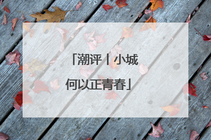 潮评丨小城何以正青春