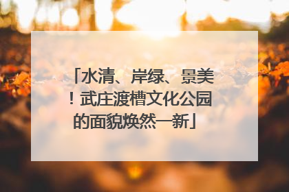 水清、岸绿、景美！武庄渡槽文化公园的面貌焕然一新