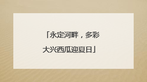 永定河畔，多彩大兴西瓜迎夏日