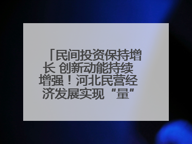 民间投资保持增长 创新动能持续增强！河北民营经济发展实现“量”“质”双提升