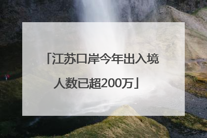 江苏口岸今年出入境人数已超200万