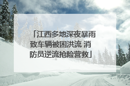 江西多地深夜暴雨致车辆被困洪流 消防员逆流抢险营救