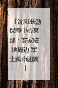 沈阳联勤保障中心某部：安家驻地周边 军士跨市团聚