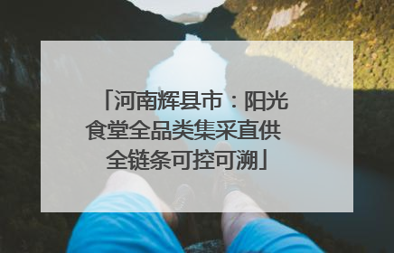 河南辉县市：阳光食堂全品类集采直供 全链条可控可溯