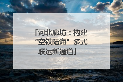 河北廊坊：构建“空铁陆海”多式联运新通道