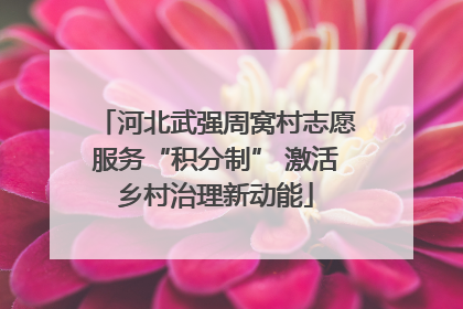 河北武强周窝村志愿服务“积分制” 激活乡村治理新动能