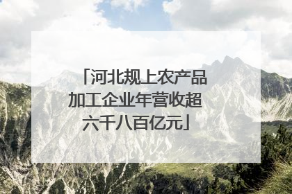 河北规上农产品加工企业年营收超六千八百亿元