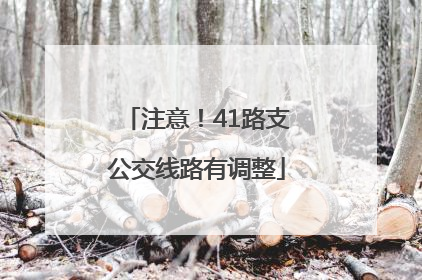 注意！41路支公交线路有调整