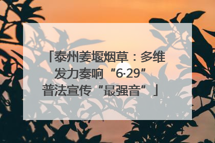 泰州姜堰烟草：多维发力奏响“6·29”普法宣传“最强音”