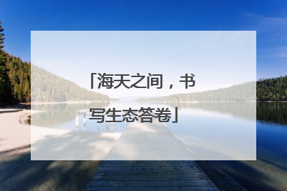 海天之间，书写生态答卷