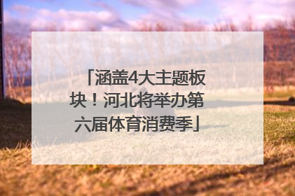 涵盖4大主题板块！河北将举办第六届体育消费季