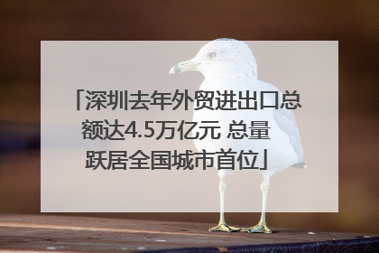 深圳去年外贸进出口总额达4.5万亿元 总量跃居全国城市首位