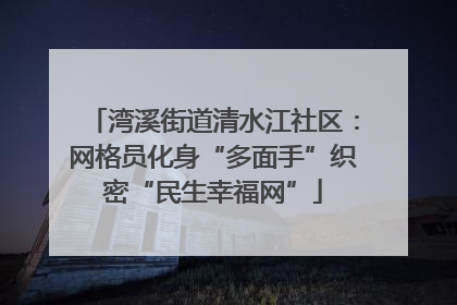 湾溪街道清水江社区：网格员化身“多面手”织密“民生幸福网”
