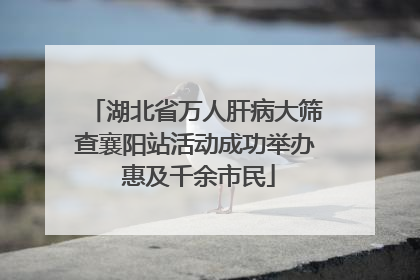 湖北省万人肝病大筛查襄阳站活动成功举办 惠及千余市民