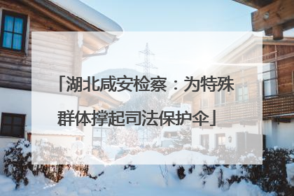 湖北咸安检察：为特殊群体撑起司法保护伞