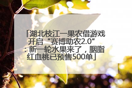 湖北枝江一果农借游戏开启“赛博助农2.0”：新一轮水果来了，胭脂红血桃已预售500单