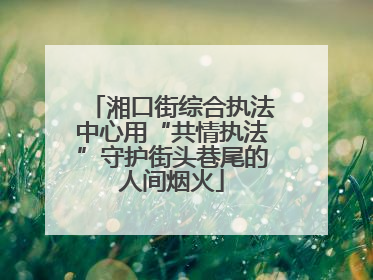 湘口街综合执法中心用“共情执法”守护街头巷尾的人间烟火