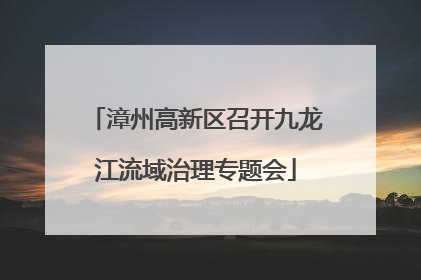 漳州高新区召开九龙江流域治理专题会