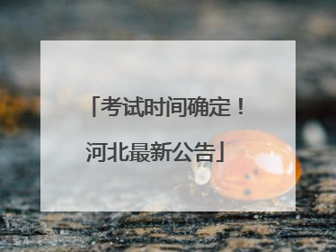 考试时间确定！河北最新公告