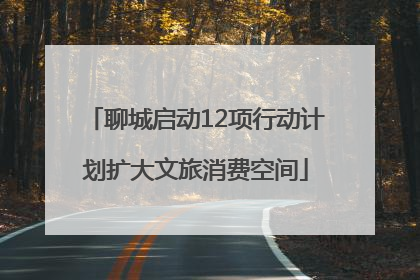 聊城启动12项行动计划扩大文旅消费空间