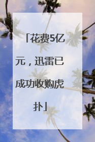 花费5亿元，迅雷已成功收购虎扑