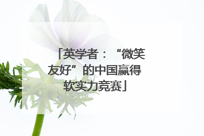 英学者：“微笑友好”的中国赢得软实力竞赛