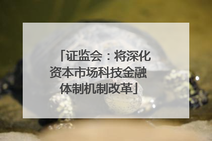 证监会：将深化资本市场科技金融体制机制改革