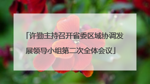 许勤主持召开省委区域协调发展领导小组第二次全体会议