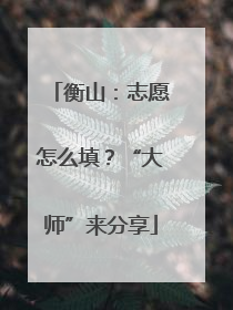 衡山：志愿怎么填？“大师”来分享