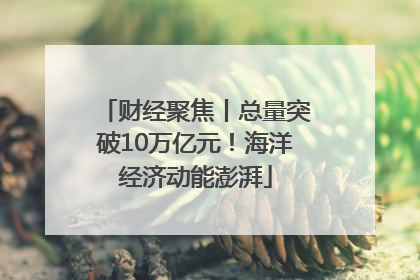 财经聚焦丨总量突破10万亿元！海洋经济动能澎湃