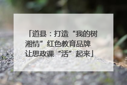 道县：打造“我的树湘情”红色教育品牌 让思政课“活”起来