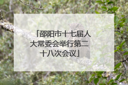 邵阳市十七届人大常委会举行第二十八次会议