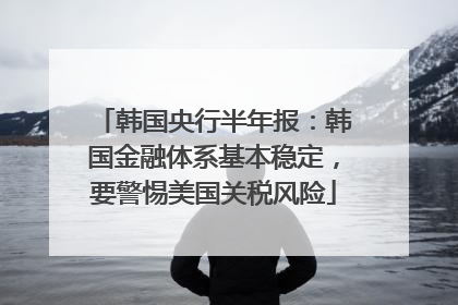 韩国央行半年报：韩国金融体系基本稳定，要警惕美国关税风险