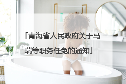 青海省人民政府关于马瑞等职务任免的通知