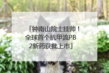 钟南山院士挂帅！全球首个抗甲流PB2新药获批上市