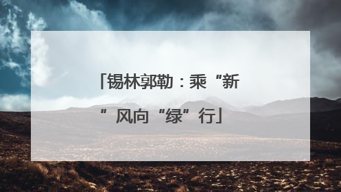 锡林郭勒：乘“新”风向“绿”行
