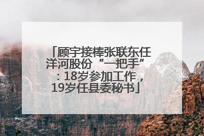 顾宇接棒张联东任洋河股份“一把手”：18岁参加工作，19岁任县委秘书