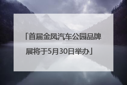 首届金凤汽车公园品牌展将于5月30日举办