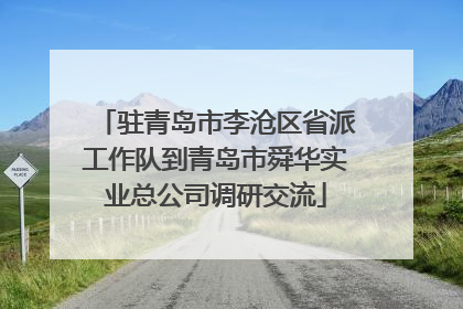 驻青岛市李沧区省派工作队到青岛市舜华实业总公司调研交流