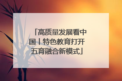 高质量发展看中国丨特色教育打开五育融合新模式