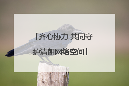 齐心协力 共同守护清朗网络空间