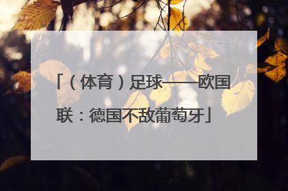 （体育）足球——欧国联：德国不敌葡萄牙