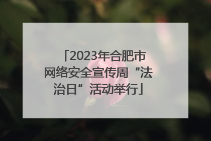 2023年合肥市网络安全宣传周“法治日”活动举行