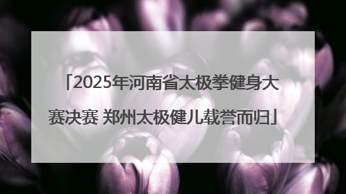 2025年河南省太极拳健身大赛决赛 郑州太极健儿载誉而归