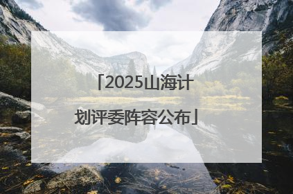 2025山海计划评委阵容公布