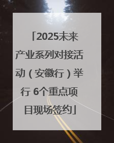 2025未来产业系列对接活动（安徽行）举行 6个重点项目现场签约