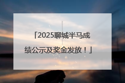 2025聊城半马成绩公示及奖金发放！
