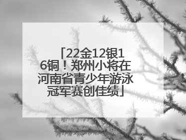 22金12银16铜！郑州小将在河南省青少年游泳冠军赛创佳绩