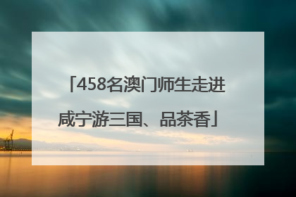 458名澳门师生走进咸宁游三国、品茶香